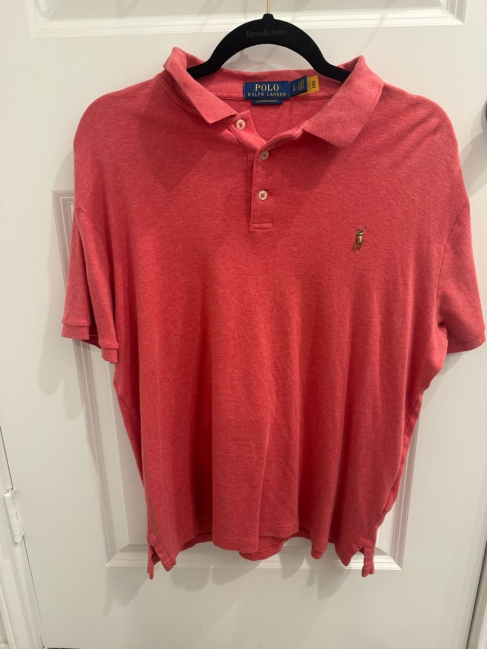 Ralph Lauren Men's Heather Coral Polo Shirt custom slim‎ fit